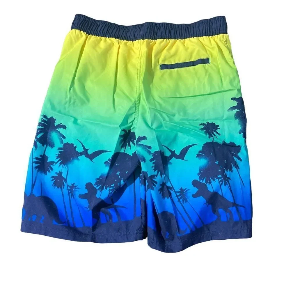 CAT & JACK FANTASTIC DINOSAUR SWIM TRUNKS / SZ: BOYS 16: HUSKY / NWT
